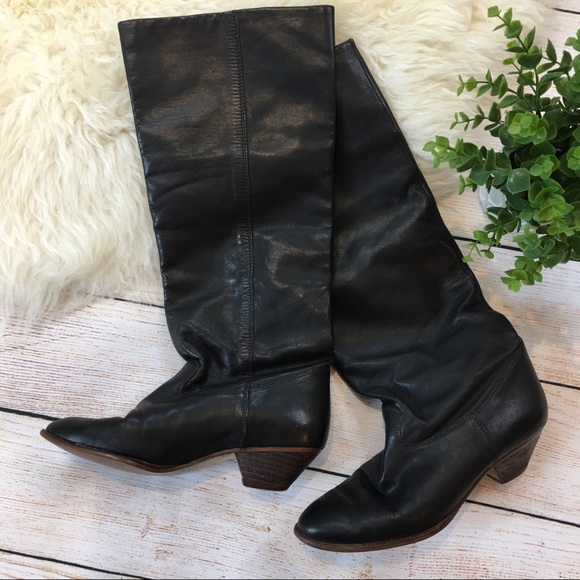 nine west black leather boots
